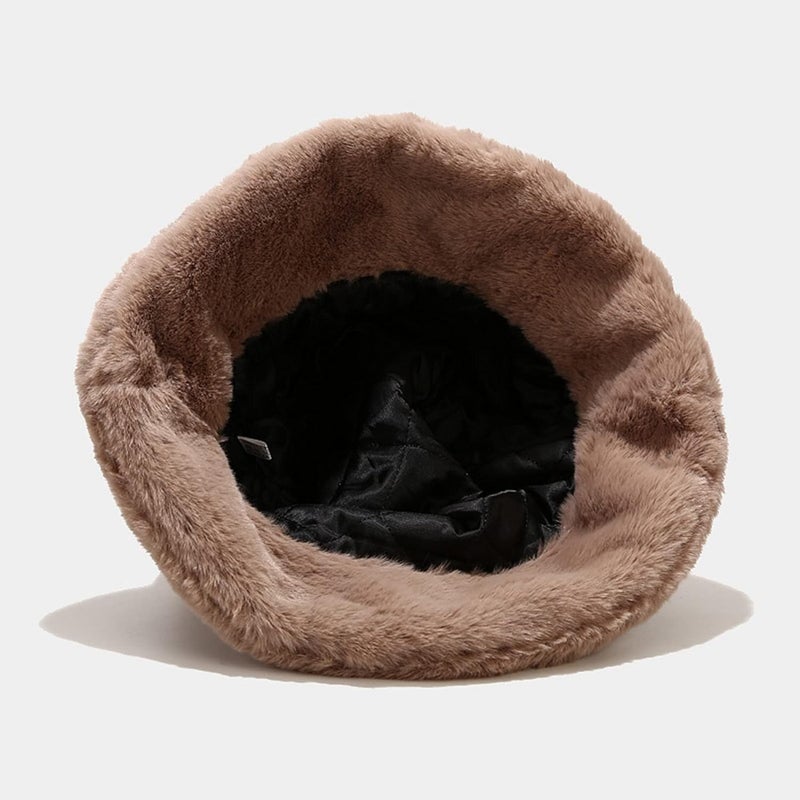 Dirholl Women's Winter Faux Fur Fuzzy Warm Bucket Hat - Image 2